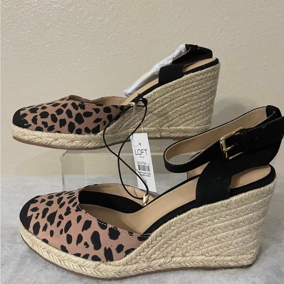 Loft Leopard Print Wedges - Picture 1 of 4